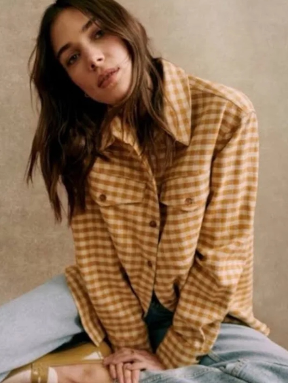 Eurielle Shirt/Jacket Gingham Check *NWOT*